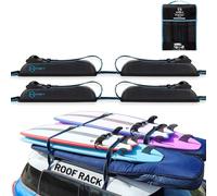 Hang 11 Surfboard Roof Rack - Soft Padded Surfboard Rack for Car, No-Scratch Buckles, Fits Most Vehicles Without Crossbars, Extra-Wide 1.5” Straps, Carries up to 6 Boards (Double / 6 Boards)