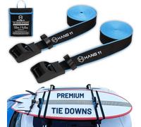 Hang 11 Surfboard Tie Down Straps for Roof Rack, Extra Long (15ft) & Wide (1.5"), No-Scratch Silicone Buckles, Surfboard Straps for Roof Rack, Ideal to Secure a Paddle Board Kayak Canoe SUP on a Car