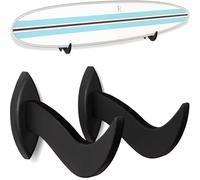 Hang 11 Surfboard Wall Mount - Surf Board Wall Hangers, Surfboard Mount, Beautiful Sustainable Wooden Rack, Perfect to Display Your Board, Surf Racks, Horizontal Hanger, Surfing Accessories (Black)