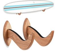 Hang 11 Surfboard Wall Mount - Surf Board Wall Hangers, Surfboard Mount, Beautiful Sustainable Wooden Rack, Perfect to Display Your Board, Surf Racks, Horizontal Hanger, Surfing Accessories (Clear)
