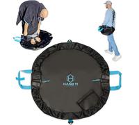 Hang 11 Wetsuit Changing Mat Bag - Surf Changing Mat with Shoulder Strap, Wetsuit Bag Waterproof, Keeps your Wet Suit & Car Clean, Surf Change Gear, Surfing Accessories, Surfing Gifts (Black & Blue)