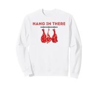 Hang in There Butcher Humor Meat Hooks Anti Vegan Joke Sweatshirt