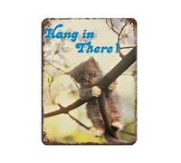 Hang In There Cat Poster Little Kitten Hang In There Ca Retro Poster Metal Tin Sign Chic Art Retro Iron Painting Bar People Cave Cafe Family Garage Poster Wall Decoration 12x16inch(30x40cm)