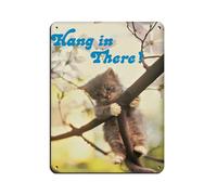 Hang In There Cat Poster Little Kitten Hang In There Ca Tin Sign Vintage Metal Pub Club Cafe Bar Home Wall Art Decoration Poster Retro 12x16inch(30x40cm)