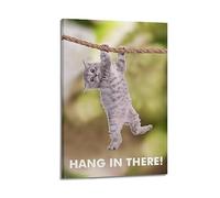 Hang in There Cat Retro Motivational Cool Poster Decorative Painting Canvas Wall Posters And Art Picture Print Modern Family Bedroom Decor Posters 08x12inch(20x30cm)