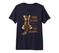 Hang in There Im Just A Little Catastrophic Tabby Cat Paws Premium T-Shirt
