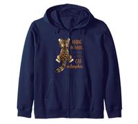 Hang In There Im Just A Little Catastrophic Tabby Cat Paws Zip Hoodie