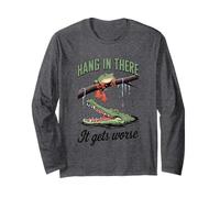 Hang In There It Gets Worse Frog Alligator Long Sleeve T-Shirt
