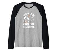 Hang in There Worse Than Yesterday Gorilla Raglan Baseball Tee