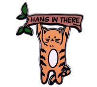 Hang in Tree Cute Cat Enamel Pin Cartoon Cat Hang in Tree Lapel Badge Pin Animal Branch Brooches Pin Clothing Bags Backpacks Jackets Hat Accessories Gifts