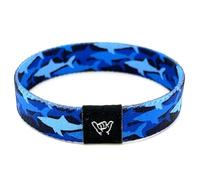 Hang Loose Bands - Coastal Surfer Beach Bracelet for Men, Women & Teens - Comfy Summer - Boho Reversible Wristband - Shark Frenzy | Small: 6.5" (most common fitting size)