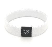 Hang Loose Bands - Coastal Surfer Beach Bracelet for Men, Women & Teens - Comfy Summer - Boho Reversible Wristband - Friendship Bracelets-White Hot- Small: 6.5” (most common fitting size)