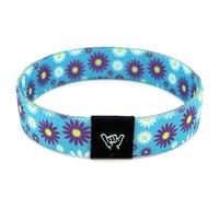 Hang Loose Bands - Coastal Surfer Beach Bracelet for Men, Women & Teens - Comfy Summer - Boho Reversible Wristband - Flower Power |Medium: 7.5" (for large wrists)