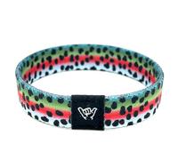 Hang Loose Bands - Coastal Surfer Beach for Men, Women & Teens - Comfy Summer Boho Reversible Wristband - Rainbow Trout Skin/Medium 7.5" (Large Wrists)