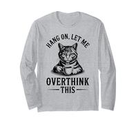 Hang On Let Me Overthink This Cat Funny Vintage Men Women Long Sleeve T-Shirt