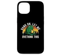 Hang On Let Me Overthink This Funny Frog Drinking Coffee Art Case for iPhone 13