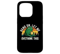 Hang On Let Me Overthink This Funny Frog Drinking Coffee Art Case for iPhone 15 Pro