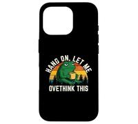 Hang On Let Me Overthink This Funny Frog Drinking Coffee Art Case for iPhone 16 Pro