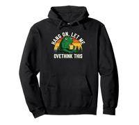 Hang On Let Me Overthink This Funny Frog Drinking Coffee Art Pullover Hoodie
