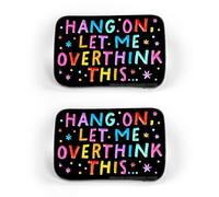 Hang On Let Me Overthink This Gift Pin Badges, Mental Health Themed, 3 x 2 cm, Set of 2