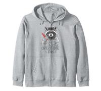 Hang On Let Me Overthink This Raccoon Tshirt Funny Sarcastic Zip Hoodie