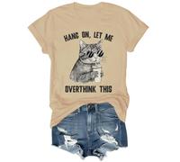 Hang On Let Me Overthink This Shirt Funny Cat Shirts Unisex Khaki