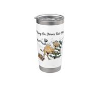 Hang On Storm's Not Over Funny Camel Blizzard Sarcastic Stainless Steel Insulated Tumbler