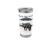 Hang On Storm's Not Over Funny Raccoon Motivational Stainless Steel Insulated Tumbler