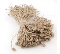 Hang Tag String 1000PC Natural Hemp String Tag Craft Jean Jewelry Vintage Price Hang Tags Flax Cord Snap Loop Lock Jute Rope DIY Accessories for Attaching Labels