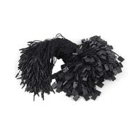 Hang Tag String Polyester Tag String, 200pcs Disposable Price Tag Attachment String with Snap Lock Attachment Labels Secure Tag Fasteners for Clothes Apparels Price Gift Tag (Black,17cm)