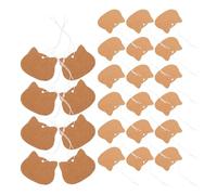 Hang Tags 100pcs with Elastic String Kraft Paper | Khaki Paper Tags, Quick Attachment for Handmade Goods, Pop-ups, Shops and Garage Displays