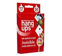 Hang Ups Christmas Card Display Kit Greeting Card Holder with Wall Mounted Non Marking Wall-Mounted 3M Command Strips- Holds Upto 50 Cards