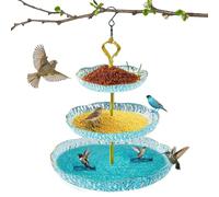 Hangable Bird Bath Bowl - 3-Tier Garden Outdoor Tray Birdbath | 2025 Outdoor Garden Hanging Bird Feeder | S-Shaped Hook Wildlife Feeder Plate Food Water Bowl for Patio Backyard