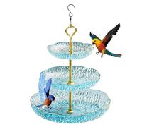 Hangable Bird Bath Bowl, 3-Tier Garden Outdoor Tray Birdbath, S-Shaped Hook Wildlife Feeder Plate, Food Water Bowl, Ideal For Patio Garden Backyard, Sturdy Design, Birds
