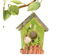 Hangable Bird Houses for Outside - Resin Hangable Outdoor Bird House Hand Carved,Tree Top Ornaments, Decorative Multifunctional Elegant Birdhouses for Hummingbird, Bluebird