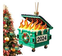 Hangable Pendant - Everything Is Fine Ornaments, Acrylic Ornaments, Funny Fire Ornaments, Fire Christmas Tree Ornament, Hangable Pendant for Christmas Tree Decoration