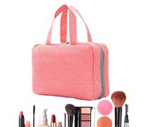 Hangable Travel Toiletry Bag, Roll-Up Makeup Brush Case, 10.63 x 7.09 x 3.15 inches, Personal Care Fundamentals, Waterproof Pouch Holder, Foldable 4-in-1 Organizer for Cosmetics, pink, Se référer au