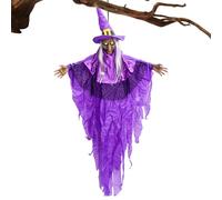 Hangable Witch Outdoor - Life-Size Talking Decoration | Light Eyes with Sound Activation | Scary Witch Source for Garden Lawn | Halloween Outdoor Decor for Patio Yard | Haunted Hous