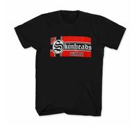 HANGCHANG Funny-Skinheads-Nation-and-Loyalty-German-Battle-Flag-T-Shirt-Summer-Cotton-O-Neck-Short-Sleeve Black