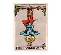 Hanged Man Vintage Tarot Art Print, Spiritual Wall Art Poster, Retro Mystical Bedroom Home Decor, A4 (Print Only) - 29.7x21cm