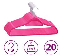 Hanger 20pcs Pink Velvet 44.5cm ABC Plastic Zinc Alloy 360° Rotating Hook Bar HD