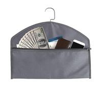 Hanger Hidden Pocket Travel Safe | 17.5 x 12.5 Inch Fireproof Waterproof Security Bag | Secret Zipper Pouch For Valuables Documents | Discreet Oxford Cloth Storage Organizer
