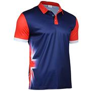 Hanger Lane Men's Short Sleeve Printed Union Jack Regular Fit Polo Shirt Tops (Navy, M, m)