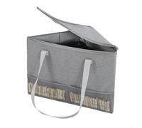 Hanger Organizer Bag with Lid, Triangular Storage Box for Clothes Hangers, Foldable Stackable Corner Organizer for Closet and Laundry Room, Grey