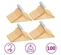 Hanger set Light brown hardwood metal 44.5x0.6x23cm 360° hook 2 notches trouser