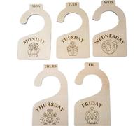 Hanger Size Markers 30pcs Days of The W lothes Hangers Wood Wardrobe Dividers Monday to Friday Weekday Outfit for DIY