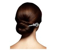 HangErFeng Silver Hair Stick Phoenix Hairpin Engraved Floral Shaft Vintage Thick Hair Buns Accessory 7.5 In 928