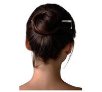 HangErFeng Women Silver Hairpin Flat Shape Lotus Pattern Everyday Tassel Hairpin 924