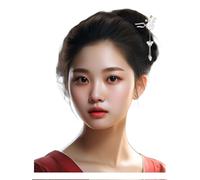 HangErFeng Women's Silver Accessories Flower Shape Tassel Hairpin 878