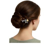 HangErFeng Women's Silver Accessory Peony Shaped Hairstick 910